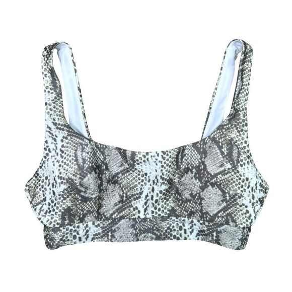 aerie Snake Print Scoop Neck Bikini Top - Size Small - Picture 1 of 3